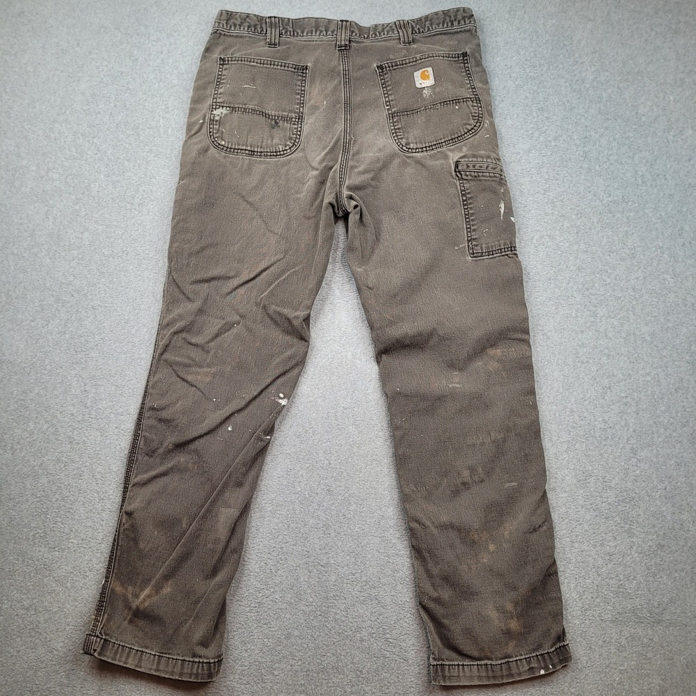 Carhartt Carpenter Pants Mens 36x32 Gray Relaxed Fit Distressed Paint Splatter - Picture 8 of 8